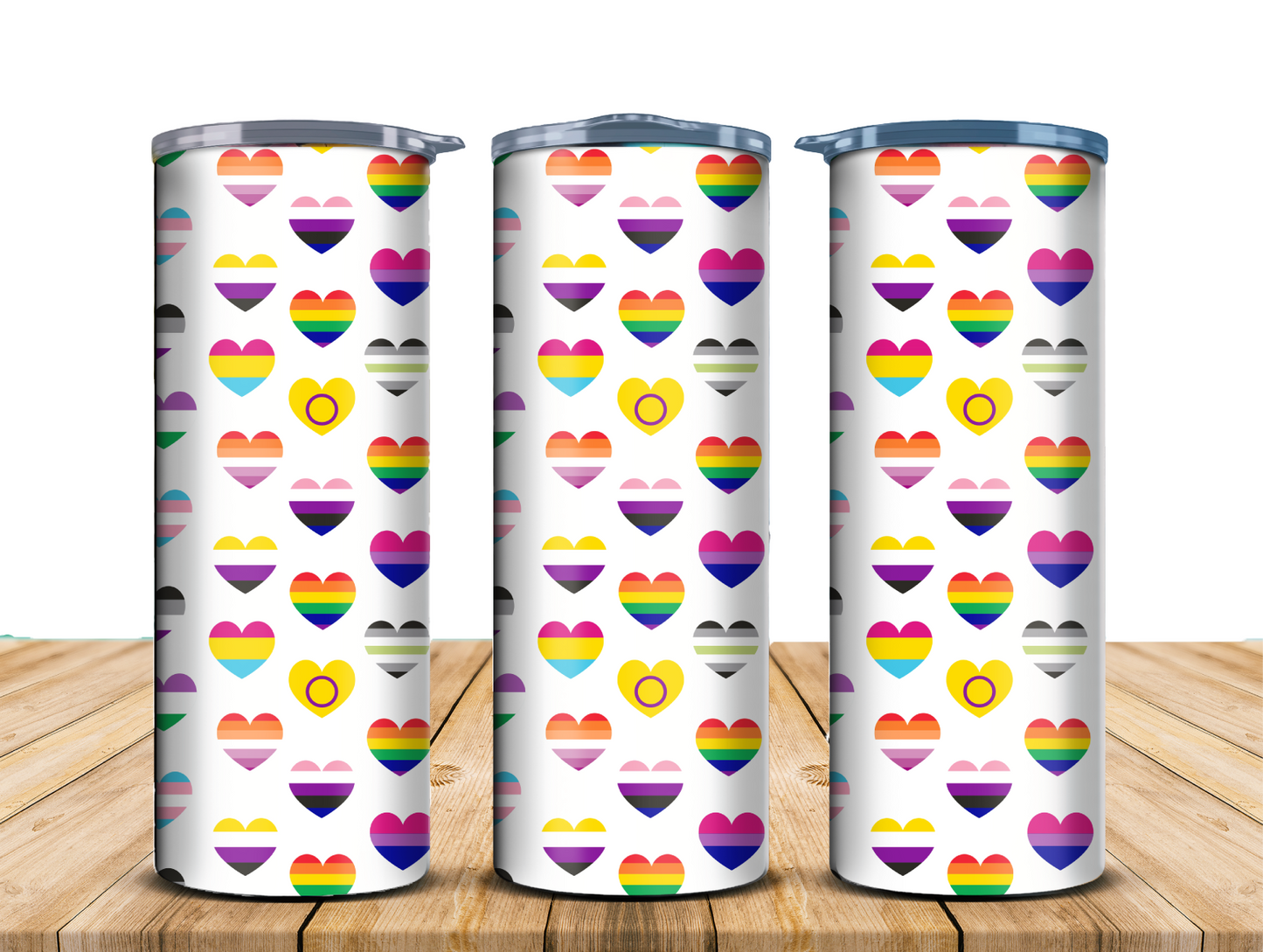 LGBTIA Hearts Tumbler
